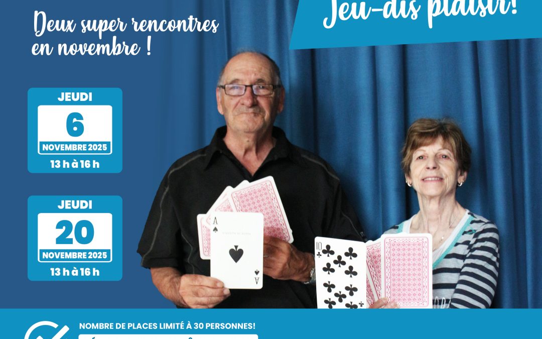 Jeu-dis plaisir – 6 novembre
